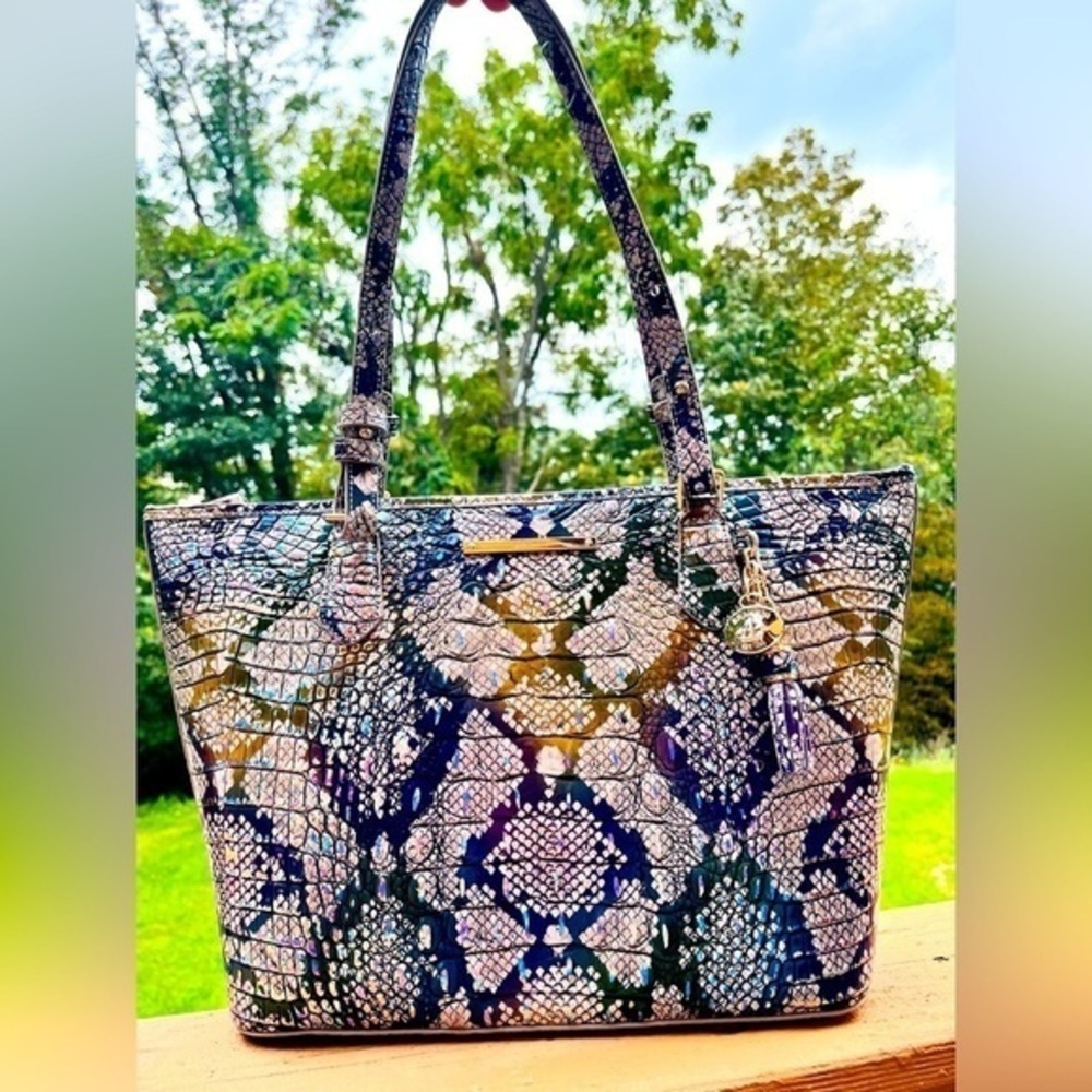 Brahmin Medium Asher Spellbound Ombre Melbourne Tote Snake Print NWT